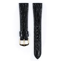 Cinturino Hirsch CROCOGRAIN 18 CROCOGRAIN NERO 50 - 18 CROCOGRAIN NERO 50